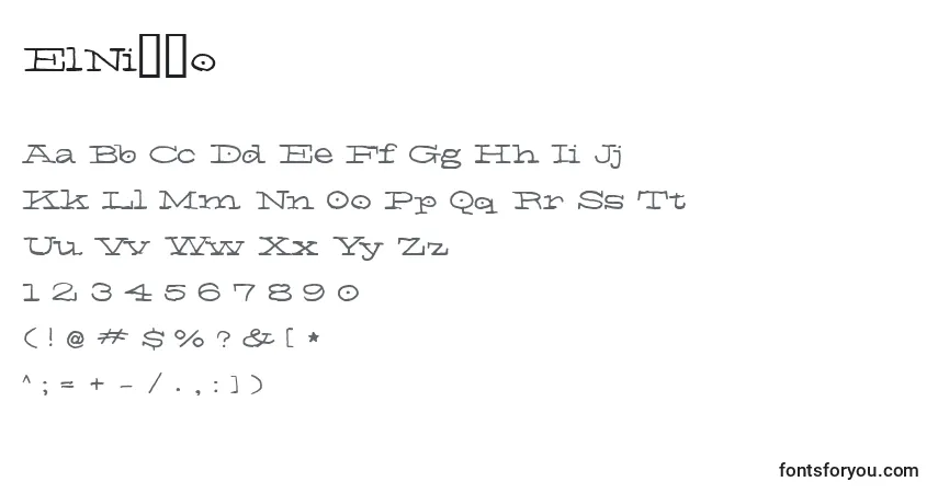 ElNiГ±oフォント–アルファベット、数字、特殊文字