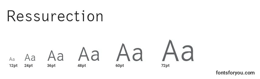 Ressurection Font Sizes
