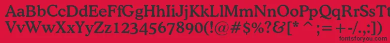 フォントOsvaldcBold – 赤い背景に黒い文字