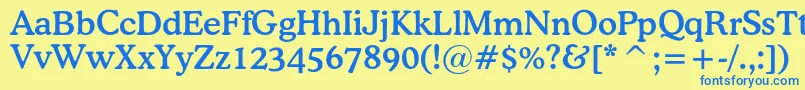 OsvaldcBold Font – Blue Fonts on Yellow Background