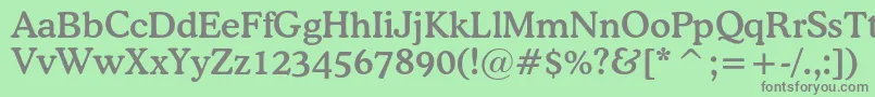 フォントOsvaldcBold – 緑の背景に灰色の文字