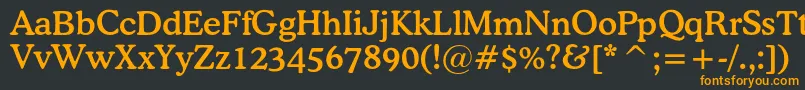 フォントOsvaldcBold – 黒い背景にオレンジの文字