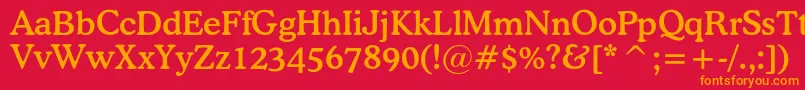 OsvaldcBold Font – Orange Fonts on Red Background