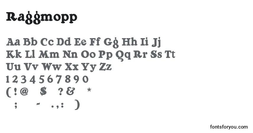 Schriftart Raggmopp – Alphabet, Zahlen, spezielle Symbole