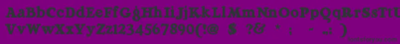 Raggmopp-Schriftart – Schwarze Schriften auf violettem Hintergrund