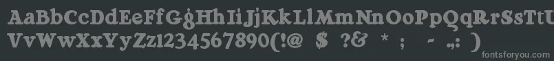 Raggmopp-fontti – harmaat kirjasimet mustalla taustalla