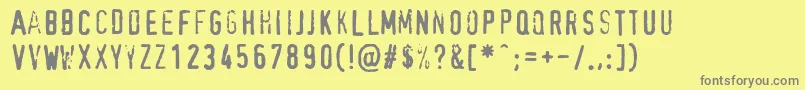 XbandRough Font – Gray Fonts on Yellow Background