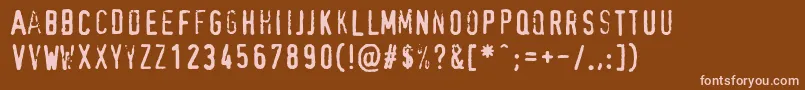 フォントXbandRough – 茶色の背景にピンクのフォント
