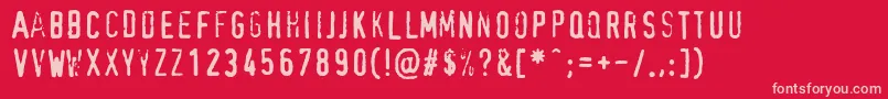 XbandRough Font – Pink Fonts on Red Background
