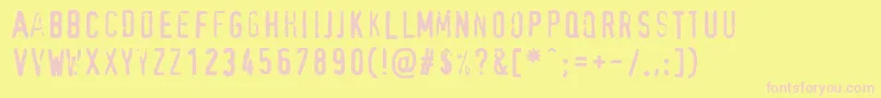 Czcionka XbandRough – różowe czcionki na żółtym tle