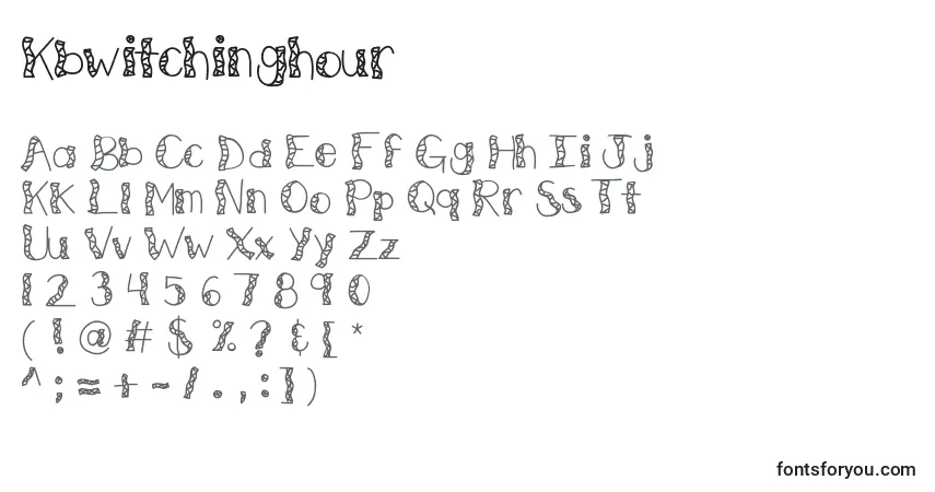 A fonte Kbwitchinghour – alfabeto, números, caracteres especiais