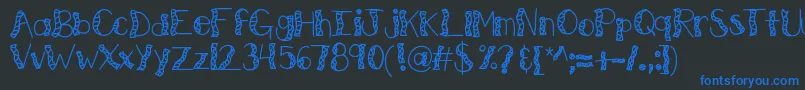 Kbwitchinghour-Schriftart – Blaue Schriften auf schwarzem Hintergrund