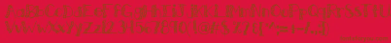 Kbwitchinghour-Schriftart – Braune Schriften auf rotem Hintergrund