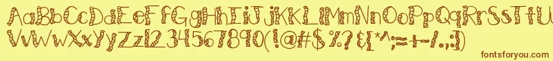 Kbwitchinghour Font – Brown Fonts on Yellow Background