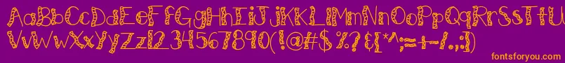 Weitere Informationen zur Kbwitchinghour-Schriftart Kbwitchinghour-Schriftart – Orangefarbene Schriften auf violettem Hintergrund