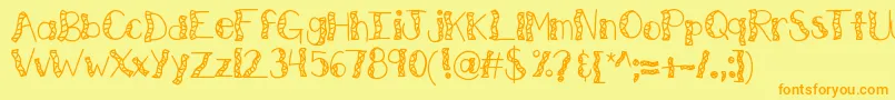 Kbwitchinghour Font – Orange Fonts on Yellow Background