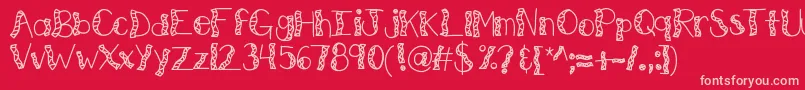 Fonte Kbwitchinghour – fontes rosa em um fundo vermelho