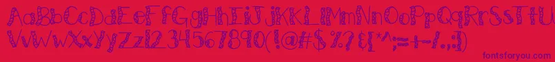 Kbwitchinghour Font – Purple Fonts on Red Background