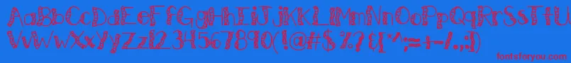 フォントKbwitchinghour – 赤い文字の青い背景
