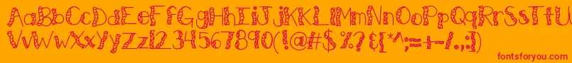 フォントKbwitchinghour – オレンジの背景に赤い文字