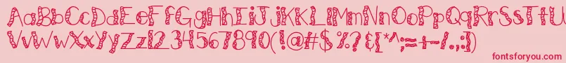 フォントKbwitchinghour – ピンクの背景に赤い文字