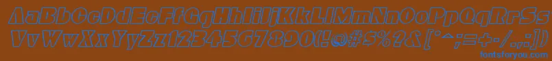 BleucherItalic Font – Blue Fonts on Brown Background