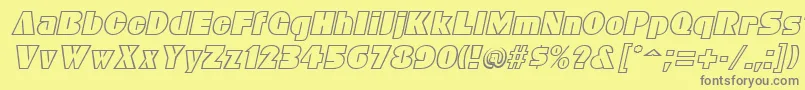 BleucherItalic Font – Gray Fonts on Yellow Background