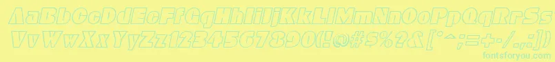 BleucherItalic Font – Green Fonts on Yellow Background