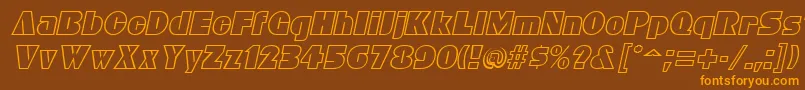 BleucherItalic Font – Orange Fonts on Brown Background