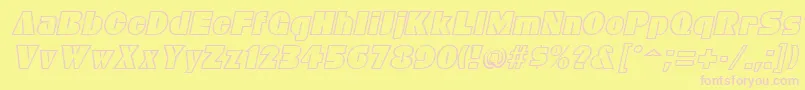 BleucherItalic Font – Pink Fonts on Yellow Background