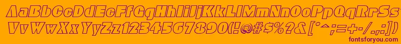 BleucherItalic Font – Purple Fonts on Orange Background