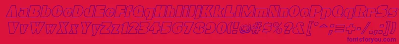 BleucherItalic Font – Purple Fonts on Red Background