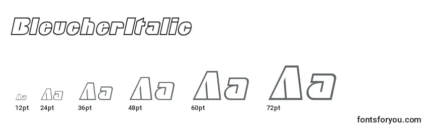 BleucherItalic Font Sizes