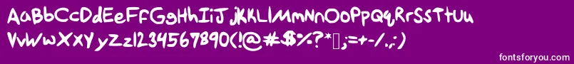フォントTethanda – 紫の背景に白い文字