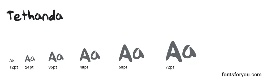 Размеры шрифта Tethanda