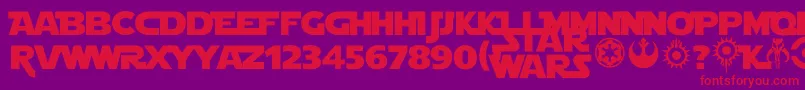 Starjedi Font – Red Fonts on Purple Background