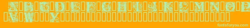 Fonte WraithCaps – fontes verdes em um fundo laranja