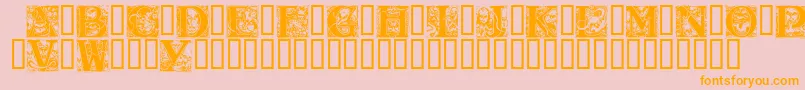 WraithCaps-Schriftart – Orangefarbene Schriften auf rosa Hintergrund