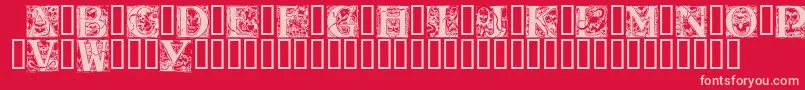 WraithCaps Font – Pink Fonts on Red Background