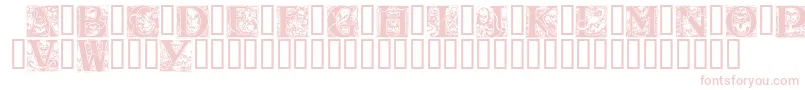 WraithCaps-Schriftart – Rosa Schriften auf weißem Hintergrund