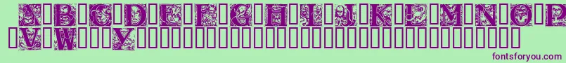 WraithCaps Font – Purple Fonts on Green Background