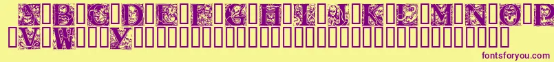 WraithCaps Font – Purple Fonts on Yellow Background