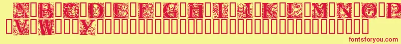 WraithCaps Font – Red Fonts on Yellow Background