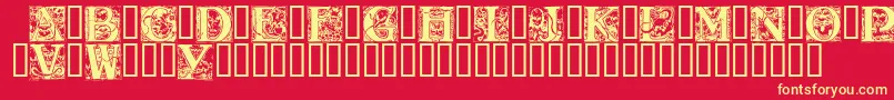 WraithCaps Font – Yellow Fonts on Red Background