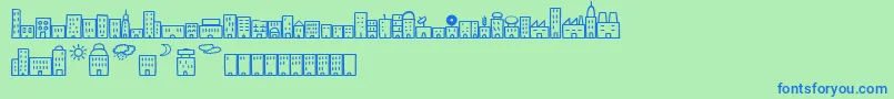EasySkyline Font – Blue Fonts on Green Background