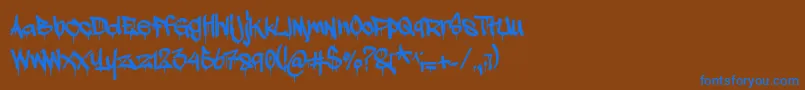 Шрифт Adrip1 – синие шрифты на коричневом фоне
