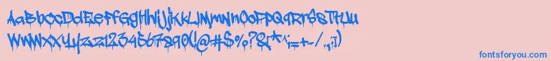 Adrip1-Schriftart – Blaue Schriften auf rosa Hintergrund