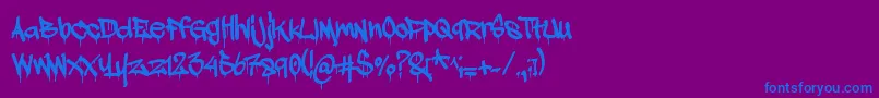 Adrip1-Schriftart – Blaue Schriften auf violettem Hintergrund