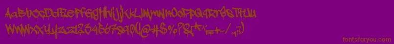 Adrip1-Schriftart – Braune Schriften auf violettem Hintergrund