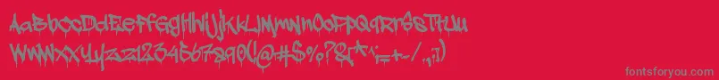 フォントAdrip1 – 赤い背景に灰色の文字